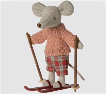 Ciao Bella Maileg Winter Mouse w/ Skis Big Sister