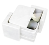 Ciao Bella Grey Mother of Pearl White Marble Coaster Set