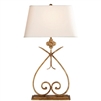 Ciao Bella Harper Table Lamp in Gilded Iron with Natural Paper Shade