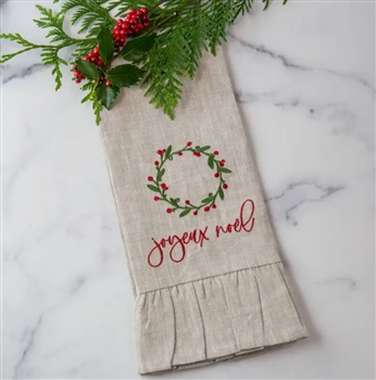 Ciao Bella Crown Linen Joyeux Noel Linen Towel