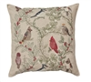 Christmas Coral and Tusk Winter Birds Pillow