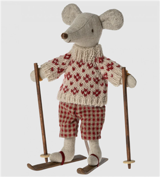 Ciao Bella Maileg Winter Mouse w/ Skis, Mum
