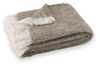 Driftwood: Hand Brushed Alpaca Throw.  51" x 72". Crafted from naturally occurring colors so no dyes are needed, this Brushed Alpaca Throw is silky soft, naturally repels dirt and retains heat. Alpaca fiber is non-irritating and hypo-allergenic.