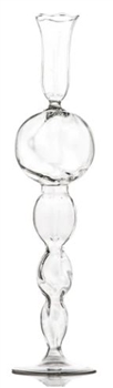 Ciao Bella Round Ball Clear Glass Candlestick