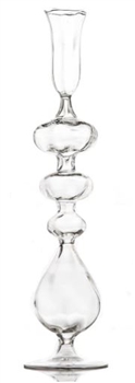 Ciao Bella Ball Base Clear Glass Candlestick