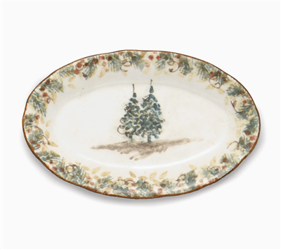 Ciao Bella Arte Italica Natale Small Oval Tray