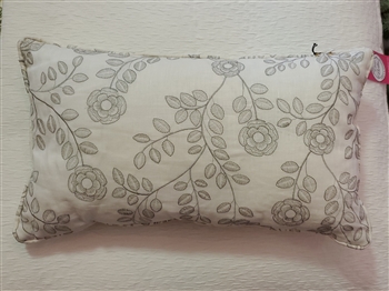 Ciao Bella Interiors White Floral Lumbar Pillow