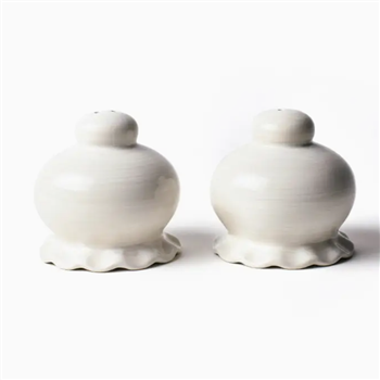 Ciao Bella White Ruffle Salt and Pepper Set