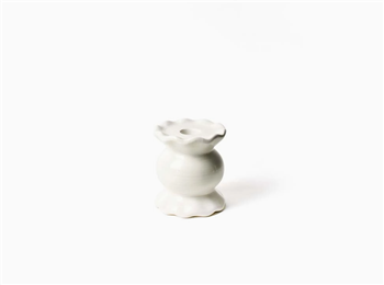 Ciao Bella White Ruffle Small Knob Candle Holder