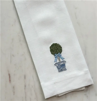 Ciao Bella Boxwood Linen Tea Towel