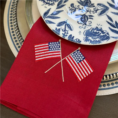 Ciao Bella American Flags Linen Tea Towel