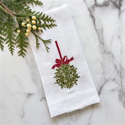 Ciao Bella Mistletoe  Linen Towel