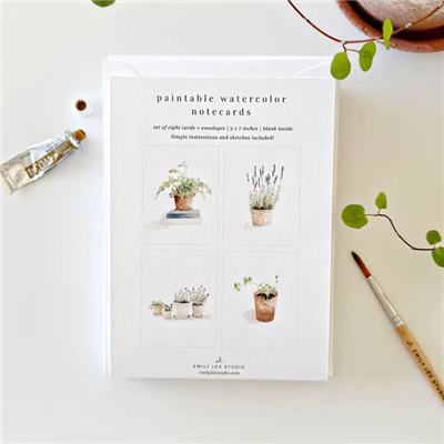 Ciao Bella Paintable Watercolor Notecards