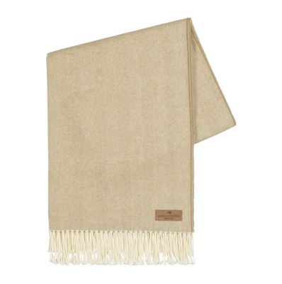 Ciao Bella Italian Herringbone Throw White Truffle