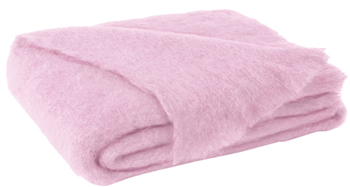 LDU Brushed Mohair Throw Cotton Candy
