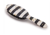 Ciao Bella Black & White Stripes with Gold Dots Hairbrush