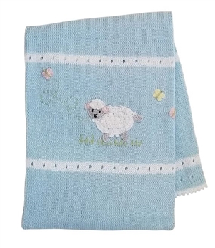 Ciao Bella Blue Lamb Baby Blanket