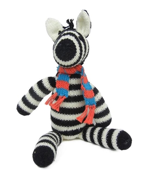 Ciao Bella Hand Knit Zebra Stuffed Animal