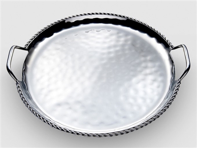 CB Mary Jurek Paloma Round Tray w/ Braided Handle