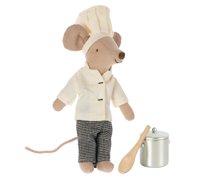 Ciao Bella Maileg Chef Mouse with Soup Pot & Spoon