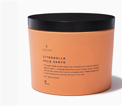 Ciao Bella Aura Citronella 3Wick Candle Palo Santo