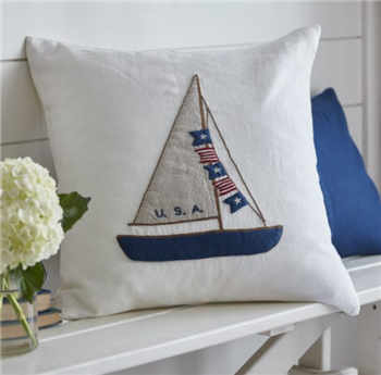 Ciao Bella Taylor Linens Americana Sailboat Pillow