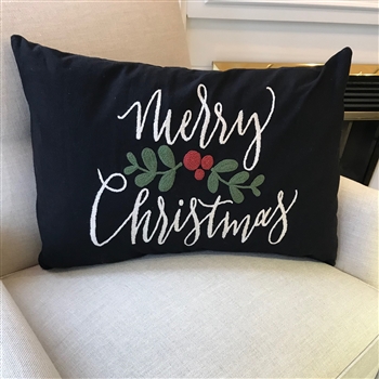 Merry Christmas Linen Pillow Ciao Bella Petoskey