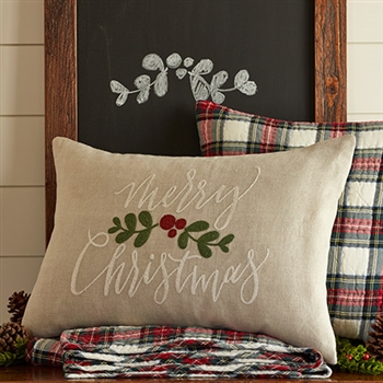 Merry Christmas Linen Pillow Ciao Bella Petoskey